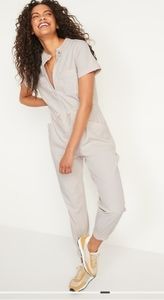 Old Navy Women's Short Sleeve  StretchTech Collarless Jumpsuit